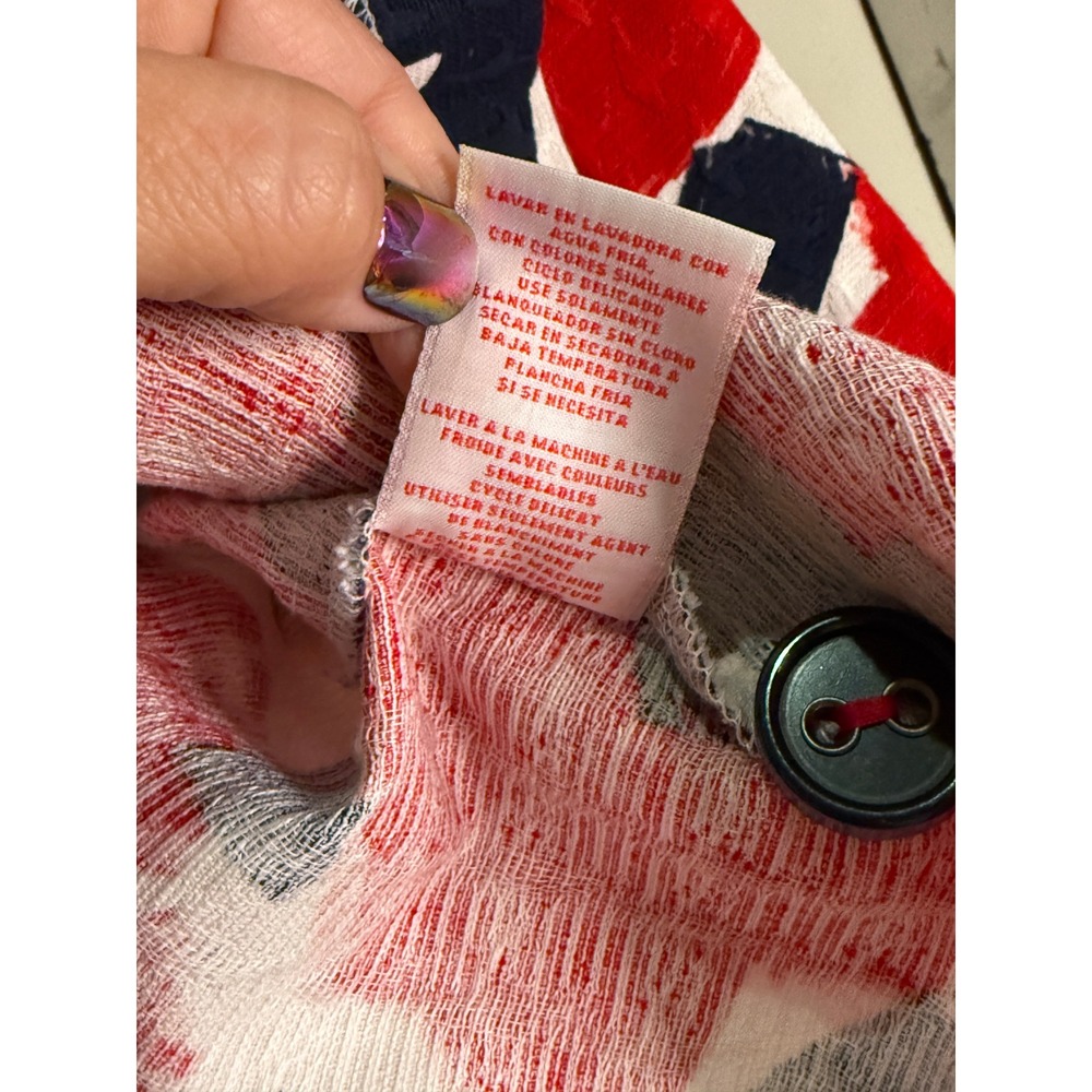 Ruby Rd Floral Print Button Down Jacket Red White… - image 6